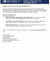 Briefing Note 6: Budget Categories and Threshold Scores